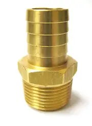 1pc Brass Fittings 1" Hose Barb x 1" NPT Male Straight MettleAir 125-16H