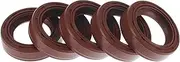 X AUTOHAUX Universal Oil Seal TC Double Lip W Steel Spring Seal Ring Rotary Shaft Seal 27x38x10mm High Pressure FKM Rubber Brown 5 Pcs