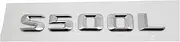 SCPCKZETZN 3D Car Tail Number Letters Sticker Emblem Fit for Mercedes Fit for Benz S300L S320L S400L S500L S600L Auto Rear Trunk Badge Decals(S500L-Silver)