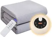 Electric Blanket,Mute Safety Thicken Flannel Water Circulation Constant Temperature Mattress with Auto Off and Night Light, Overheating Protection Plumbing Fast Heated Throw,Brown