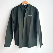 Volcom Forest Green Cotton Long Sleeve Button Down Shirt L