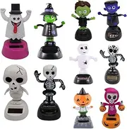 Solar Bobble Heads Figurines for Halloween, 1/10 Dancing Toys Car Dashboard Decorations, Auto Ornament and Halloween Decor