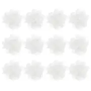 12-Pack Chiffon Flowers 1.97 x 1.97" Fabric Flowers for Craft [Beige White]