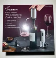 Rabbit 5-piece Wine Tool Set with Electric Corkscrew and Aerator - NEW IN BOX
