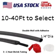 1/4" Diameter Dual WallHeat Shrink Tubing Adhesive Lined 3:1 Marine Wire Sleeve