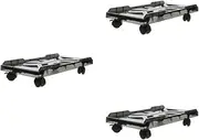 TEHAUX 3sets Stand Pc Wheels Rolling CPU Cart Under Desk CPU Holder Mobile Stand Plastic Pc 4roll*3