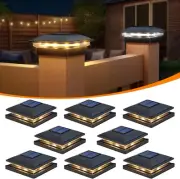 Solar Post Cap Lights, 8 Pack 2-Modes Bright Fecne Post Solar Lights Outdoor Wat