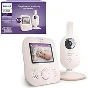 Philips Avent Advanced Video Baby Monitor with Camera, 2 Way Audio, Digital 1080p HD Video, x2 Zoom, Night Vision, in-Built Lullabies, SCD881/20
