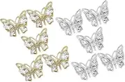 VICASKY 10pcs Butterfly Nail Charms Acrylic Nail Art Decorations with Shiny Gemstone Inlay Durable Design and Creative Projects