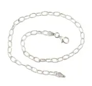 New Solid Sterling Silver Cable Chain Anklet Bracelet 9"