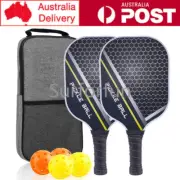 2x Glass Fiber Pickleball Paddle Set Professional Pickleball Racket Bat w Balls