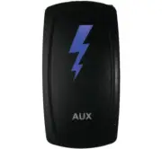 DragonFire Racing Blue Laser-Etched Dual LED Switch - Auxillary On/Off - 522628