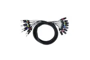 BravoPro PM008B-03 3M 8-way Multicore 3-pin XLR Female to 6.35mm TRS Jack Plug