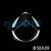 Optical Glass Quartz Pyramid Prism 50mmx39mm Physics Refractor Light Spectrum