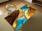 Ocean Blue Epoxy Table, Walnut Epoxy table, Live Edge table, Live edge Wood