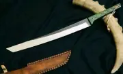 Custom Handmade Carbon Steel Full Tang Combat Sword With Leather Sheath