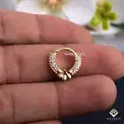 Elena 14 CT Gold Septum Daith Piercing, Natural Diamond, Women Nose Ring earring