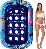 2 Pack Pool Floats Adult - 4-in-1 Pool Floats Hammock, Drifter, Lounge Chair, Saddle, Inflatable Non-Stick PVC Material Pool Float for Vacation