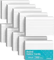 Flash Cards A6（10CM x 15CM） Index Cards, 300 PCS Revision Cards A6, White Ruled Flashcards, Revision Flash, Record, Study, Recipe Cards for Taking Notes, Reminders