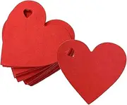 VALICLUD 200pcs Red Heart Shaped Tags for Valentine Day Portable Present Wrapping Labels with String for Weddings Birthdays and Romantic Celebrations