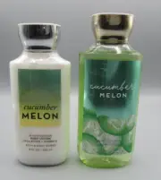 Bath & Body Works CUCUMBER MELON Body Lotion & Shower Gel Set of 2 NEW