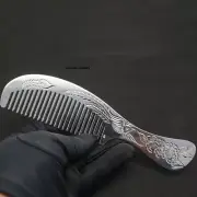 Pure S999 Fine Silver 999 Comb Fly Phoenix Healthy Hair Comb 102-103g 7.5inch