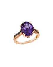 Le Vian 14K Rose Gold 4.07 ct. tw. Diamond & Amethyst Semi Precious Ring