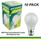 10 x 40W Incandescent Light Globes Bulbs B22 Bayonet Warm White Dimmable Pearl