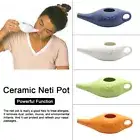 Ceramic Neti Pot Premium Handcrafted Nose Cleaner for Sinus Dishwasher Safe