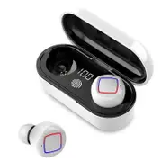 HBM-11 TWS bluetooth 5.0 Earphone HiFi 6D Stereo LED Power Display Smart Touch CVC8.0 Noise Cancelling Headphone with Mic WHITE COLOR