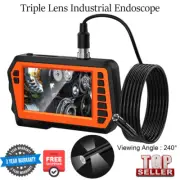 Endoscope Camera 1080P 4.3" IPS HD Triple Lens Borescope Inspection Snake Camera