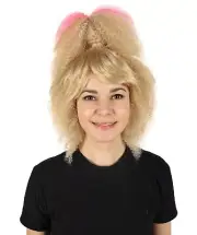 Women Retro 80's Crimped High Ponytail Wig for Vintage Themed Parties & Cosplay