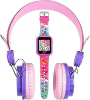 Accutime JoJo Siwa Headphone and Smart Watch Combo Set - Interactive Learning Games, Adjustable Pink Headphones, Multi Watch Faces, Ideal for Girls 6+, Multicolor, Modern