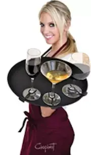 COMMERCIAL 14 " Serving Tray BAR RESTAURANT Cocktail Server STEMWARE CLIP System