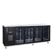 Williams Cameo - Four Door Black Colorbond Under Counter Display Refrigerator
