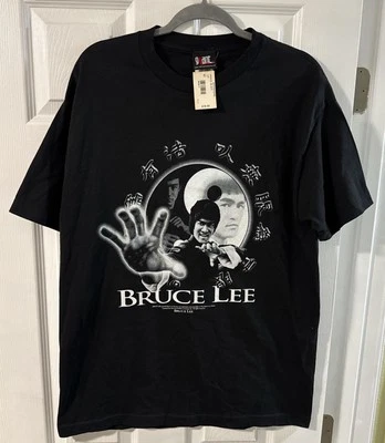 Vintage Bruce Lee T Shirt Men's Giant Y2K Tag Fighting Pose Martial Arts Pose L