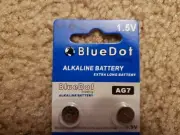 BlueDot Alkaline Battery 1.5V AG7 Button Cell Batteries (2 Batteries) - New