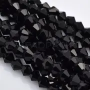 1000 Bulk Beads Faceted Bicone Black Wholesale Beads 4mm Lot Cone