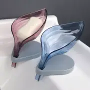 Leaf Soap Dish Holder Shelf Suction Cup Draining Bathroom Pate Rack Home Decor