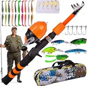 Fishing Rod for Kids | Telescopic Soft Kid Fishing Pole with Bag - Angling Accessories, Rod & Reel Combos for Survival, Power Outages, Camping