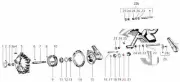 Nut front axle rhs (fork link side) -VESPA- WS22, H=8.7mm VNA, VBB to Rally