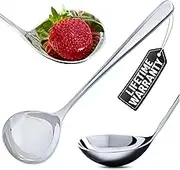 (9.6 Inches) SUS 304 Food Grade Stainless Steel Long Handle, Deep Bowl, Large Serving (60ml) Soup Gravy Serving Ladle/Spoon, Dinning Table Serving Spoon, Kitchen Utensil, 1 Pack Ladle.