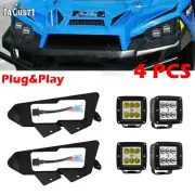 96W Headlight LED Light Fog Pod Bracket Wire For Polaris Ranger XP 900 Crew 900
