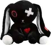 Crazy Rabbit Plush Black Bunny Toy Halloween Dreadful Bunny Stuffed Easter Rabbit Animal Pillow,Halloween Easter Christmas Birthday Gift,23cm/9.06inch