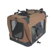 YES4PETS Medium Portable Foldable Dog Cat Puppy Soft Crate-Brown