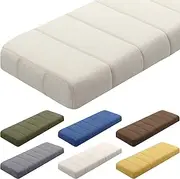 Wenqik Bay Window Seat Cushion Indoor Waterproof Anti Cat Scratch Bench Seating Cushion Pad with Non Slip Bottom for Indoor Furniture Outdoor Patio Reading Nook Kitchen Dining Room(48x18 Inch,Beige)