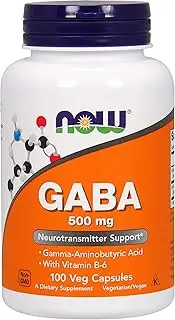 NOW Foods - GABA with Vitamin B6 500 mg. - 100 Capsules