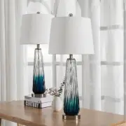 Aislin Table Lamp Set Gradient Blue 28.75in for Nightstand or Bedside Lighting