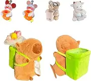 Cute Bear Tissue Holder and Trash Can, Creative Animal Car Tissue Holder, 2 in 1 Car Tissue Holder & Trash Can, for Car Interior Decoration & Storage (D)