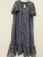 Autograph Size 20 Navy Blue Polka Dot Midi Dress New RRP $104.99